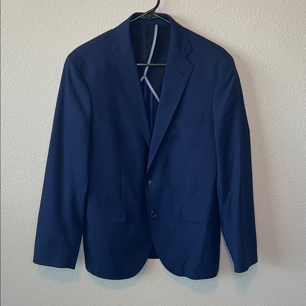 Cole Haan Grand OS Two Button Wool Blazer Blue Size 40S